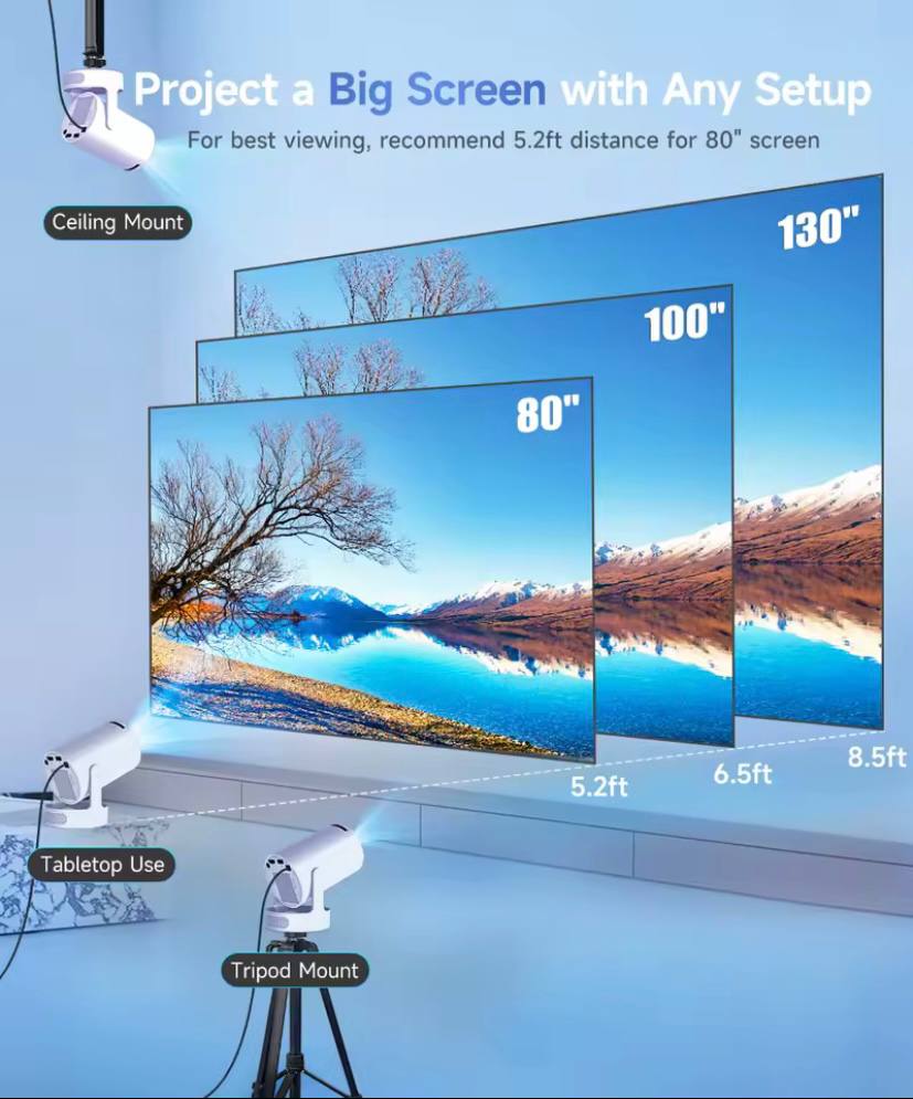 HY 300 Pro+ Smart Portable Projector