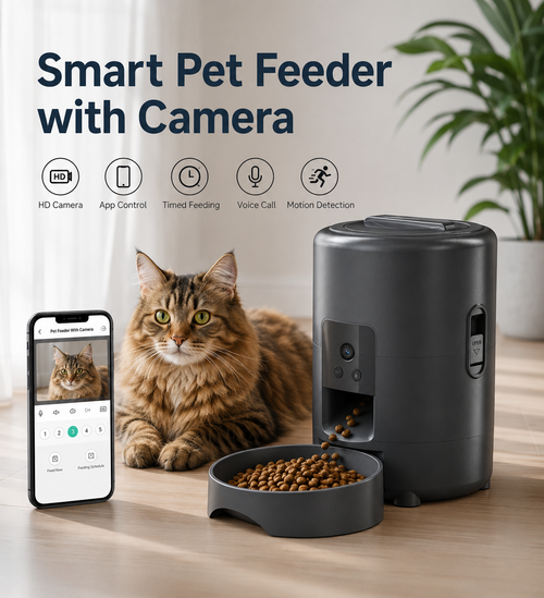 Wi-Fi Smart Pet Feeder + Camera