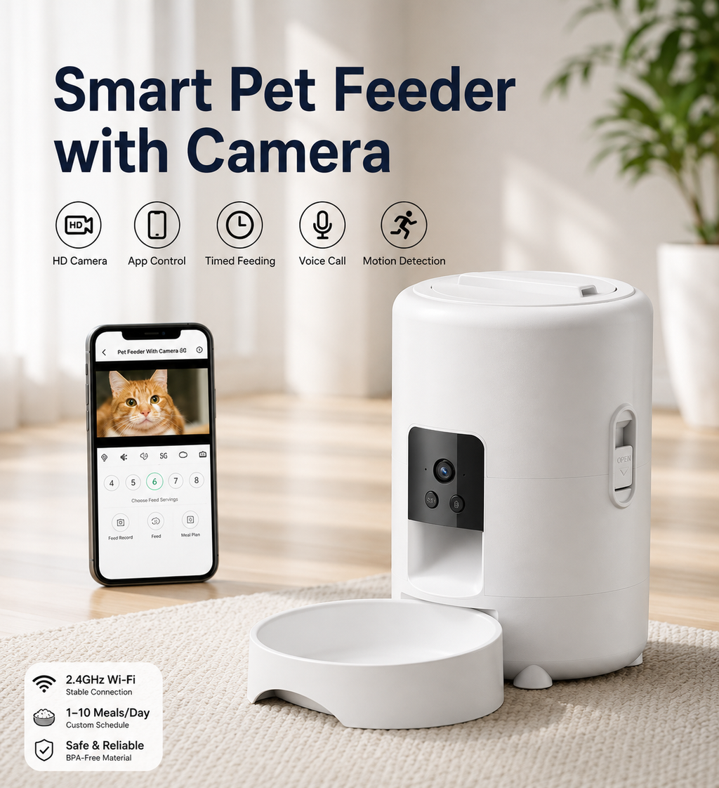 Wi-Fi Smart Pet Feeder + Camera