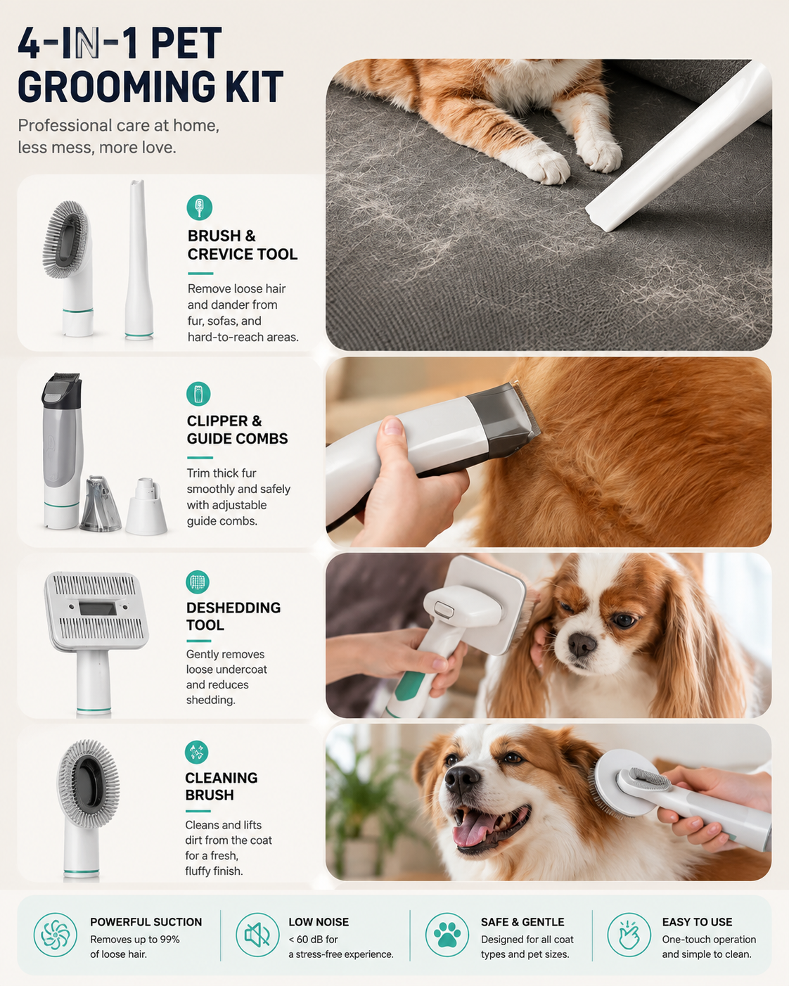 3-in-1 Electric Pet Grooming Vacuum