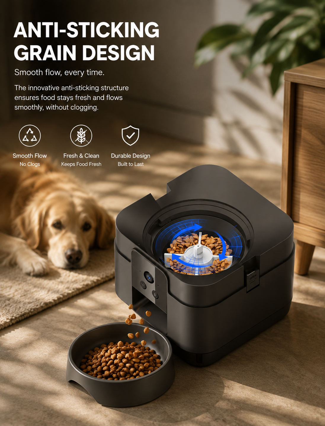 Wi-Fi Smart Pet Feeder + Camera